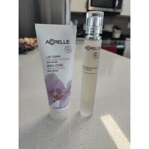Acorelle white orchid anti-stress perfume 1.01 oz + Partial Body Lotion Discont.